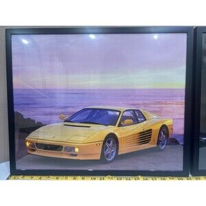 Ferrari Yellow Framed Poster Wall Art Ferrari Wall Decor